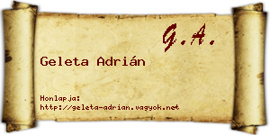 Geleta Adrián névjegykártya