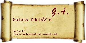 Geleta Adrián névjegykártya